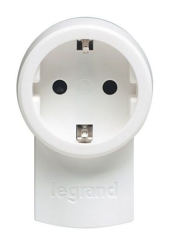 Вилка с розеткой Legrand MOSAIC с заземлением, 16А IP20, белый, 050462