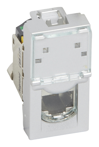 Розетка компьютерная RJ45 Cat.6 Legrand MOSAIC, алюминий