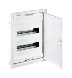 Распределительный шкаф Nedbox 48 мод., IP40, встраиваемый, сталь, бежевая дверь, с клеммами
