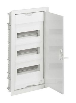 Распределительный шкаф Nedbox 36 мод., IP40, встраиваемый, сталь, бежевая дверь, с клеммами